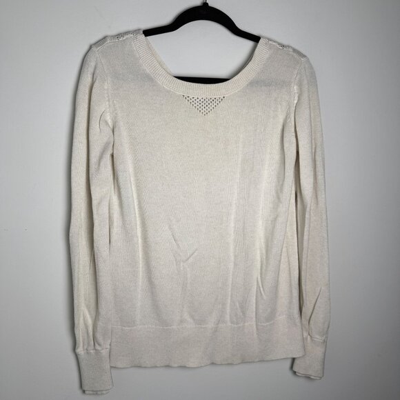 Lululemon Sweater Cashmere Blend Sunset Savasana Pullover Heathered White Med - Picture 6 of 14